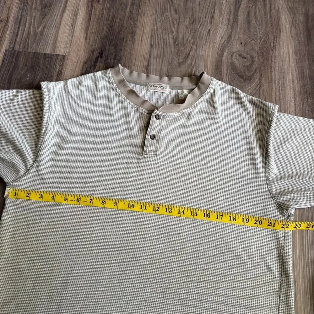 Vintage Henley T-Shirt Men's Size L Long Sleeve Patterned 1990s - Picture 6 of 8